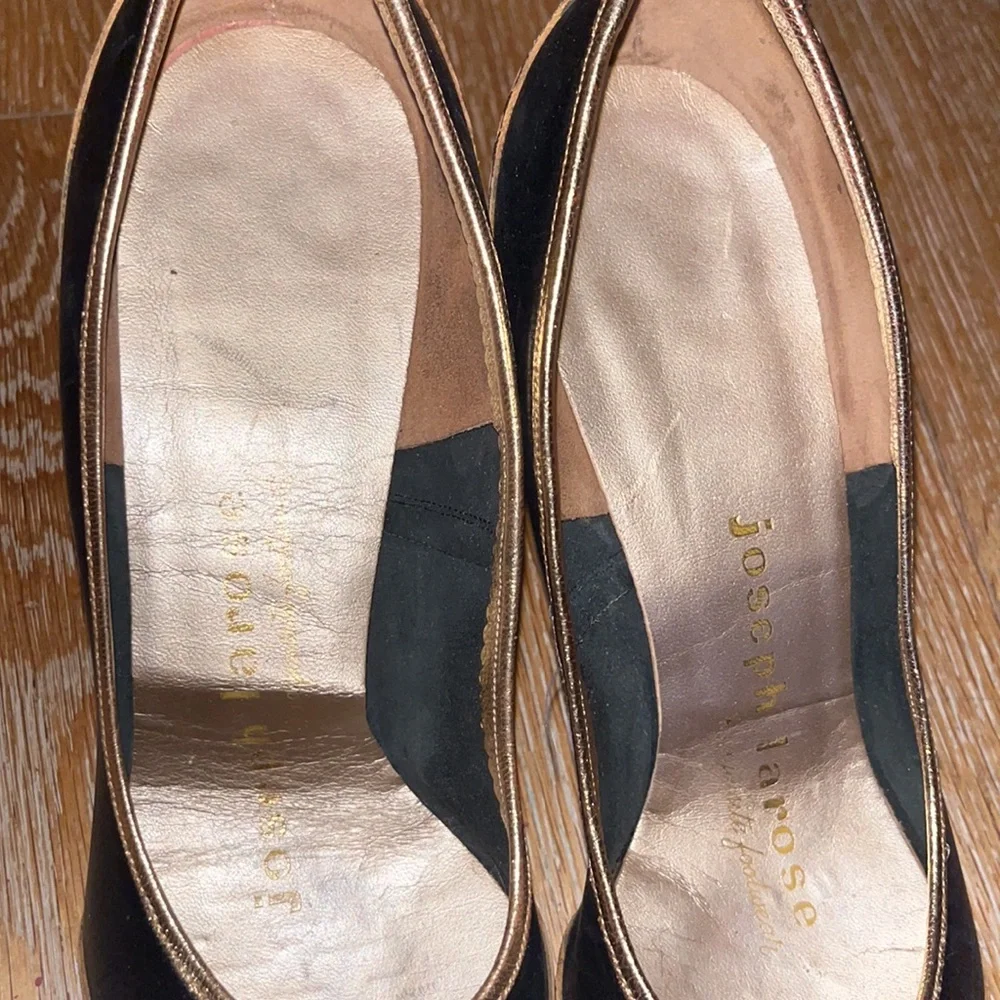 Joseph Larose vintage shoes black and gold leather 8 (71/2) - Picture 2 of 8